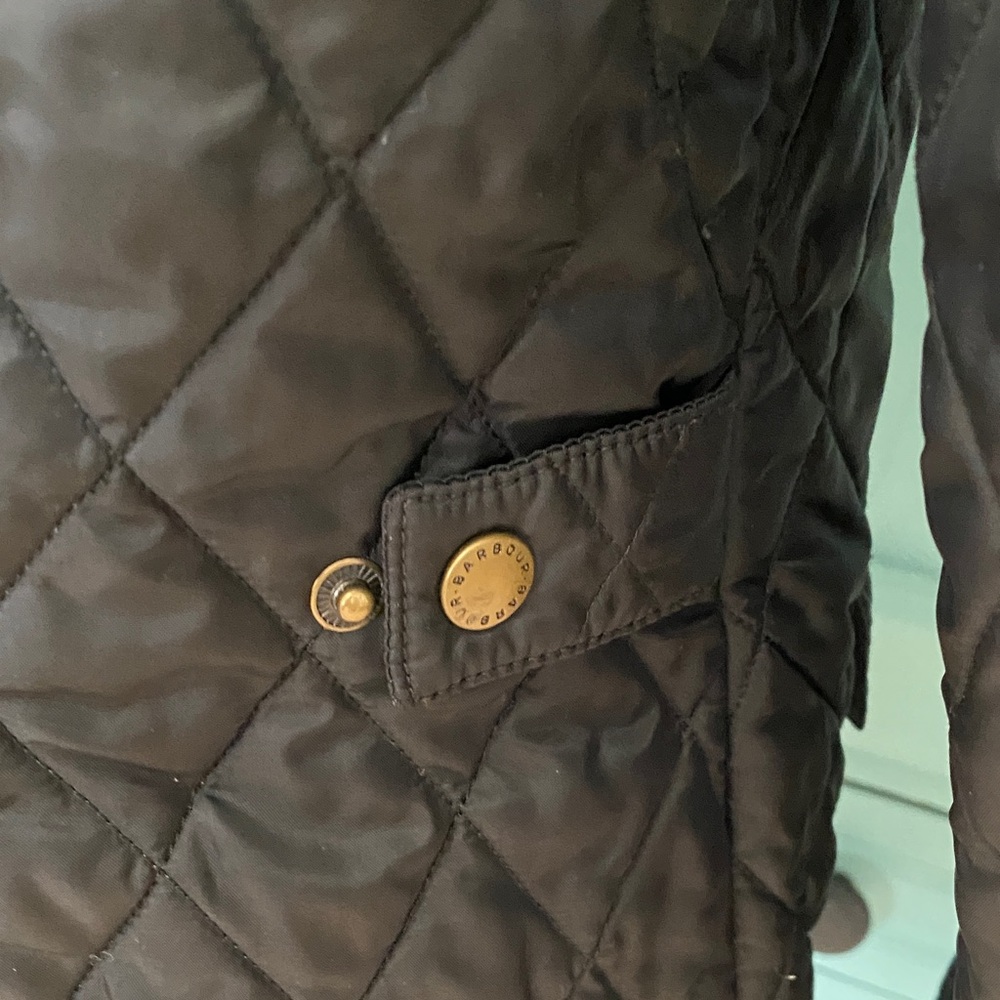 Barbour Black Quilted Utility Jacket with Red Paisley Lining - Picture 8 of 13